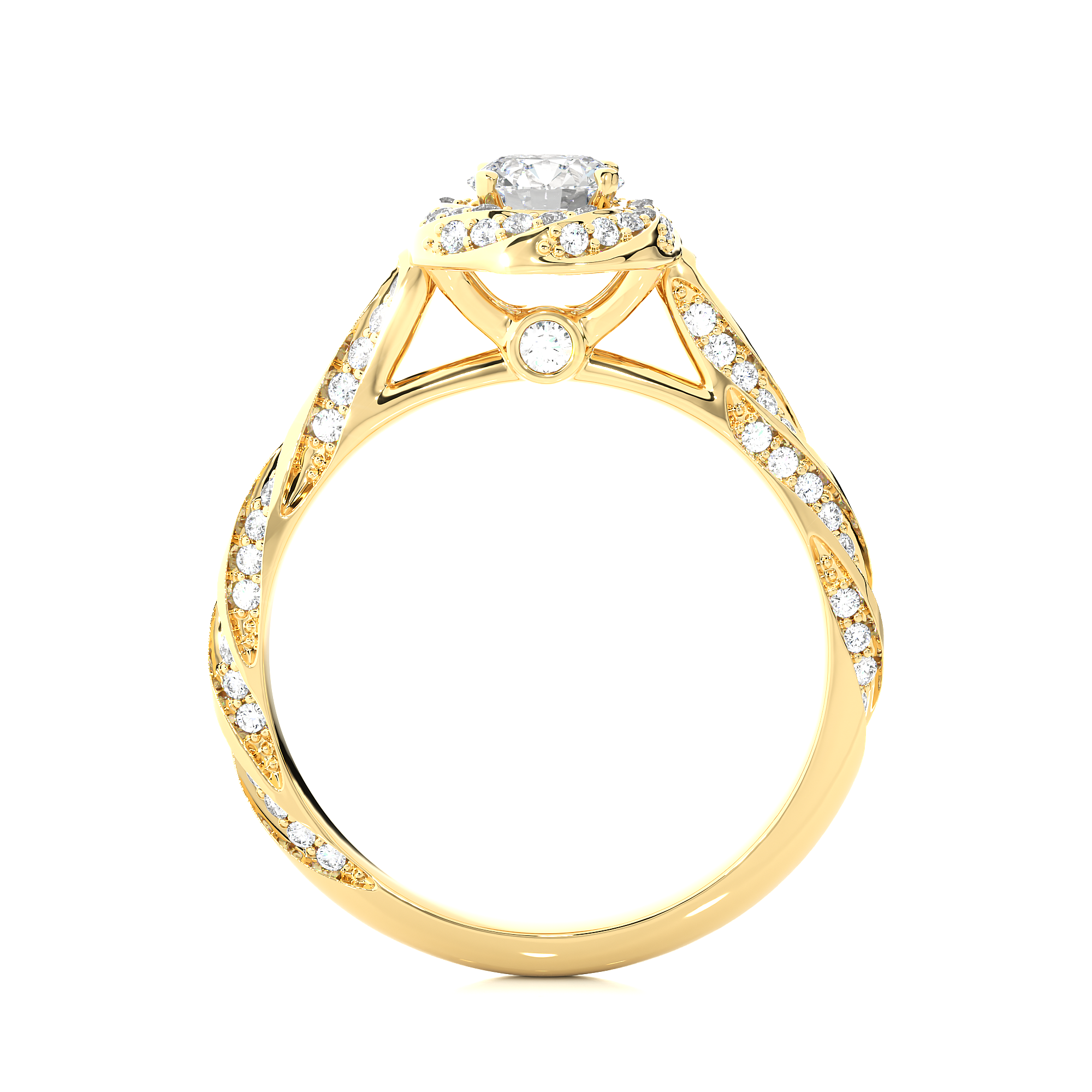 0.94 Carat H Color VS1 Clarity Diamond Studded Natural Diamond Ring.